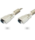 Digitus Připojovací kabel monitoru VGA, HD15 M/M, 1,8 m, 3Coax/7C, 2xferit, be