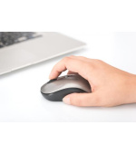 Digitus bezdrátová optická notebooková myš ednet 2.4GHz 800/1200/1600 DPI, Nano přijímač, černá / šedá