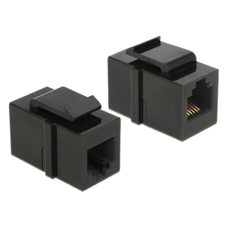 Delock Keystone Module RJ12 samice > RJ12 samice Cat.3, spojka, černá