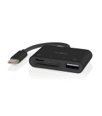 Nedis CCGB64780BK01 - USB hub| 1x USB-C™ | 1x USB A / 1x USB-C™ | 4 Porty port(s) | USB 2.0 | Napájení z USB | SD & Micr