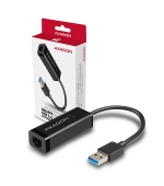 AXAGON ADE-SR, USB-A 3.2 Gen 1 - Gigabit Ethernet síťová karta, auto instal, černá