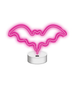 Dekorativní LED neon na stojanu Netopýr růžový
