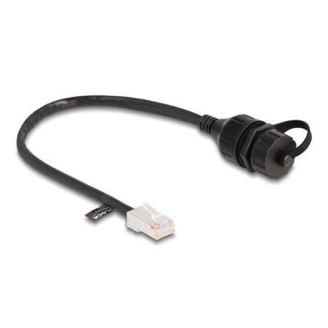 Delock Kabel ze zástrčkového konektoru RJ45 na zásuvkový konektor RJ45 pro vestavné aplikace, s těsnicí krytkou