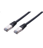 C-TECH Kabel patchcord Cat5e, FTP, černý, 1m