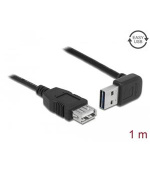Delock Prodlužovací kabel EASY-USB 2.0 Typ-A samec pravoúhlý nahoru / dolů > USB 2.0 Typ-A samice černá 1 m