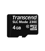Transcend 4GB microSDHC230I (Class 10) 3D TLC (SLC mode) průmyslová paměťová karta, 22MB/s R, 21MB/s W, černá