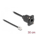 Delock Kabel RJ10 typu-D, ze zástrčky na zásuvku, černý, 30 cm