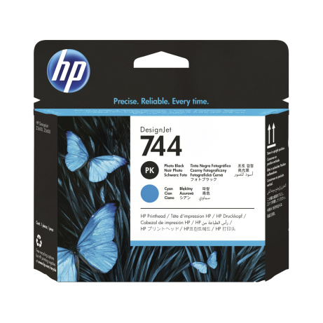 HP 744 Tisková hlava, černá a azurová, F9J86A