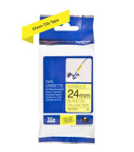 Brother - TZe-FX651,  žlutá / černá, 24 mm,  s flexibilní páskou