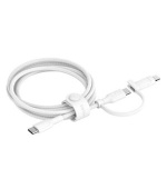 Belkin BOOST CHARGE PRO™ 2v1 USB-C a Lightning kabel, 1,5m, bílý - odolný