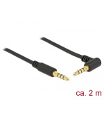 Delock Kabel Stereo Jack 3,5 mm 4 pin samec > samec pravoúhlý 2 m černá