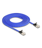 Delock Plochý síťový kabel RJ45, s pleteným opláštěním, Cat.6A, U/FTP, 5 m, modrý