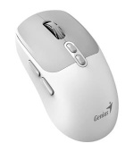 Genius NX-8080S BT Myš, bezdrátová, optická, 1600DPI, 7 tlačítek, tichá, Copilot, 2,4GHz, Bluetooth 5.3, bílo-šedá