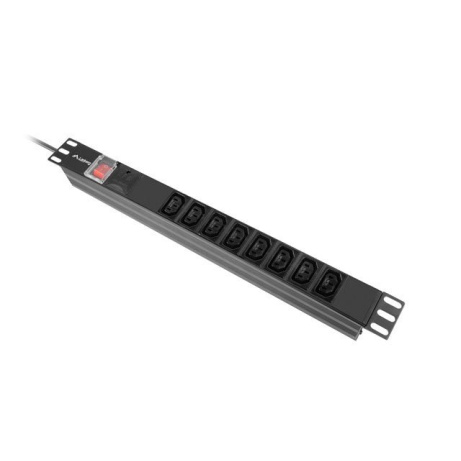 LANBERG 19"  1U 16A 2M 8X ZÁSUVKY IEC C13 ČERNÁ C20