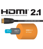 PremiumCord Ultra High Speed HDMI 2.1 optický kabel 8K@60Hz 4K@120Hz 10m zlacený