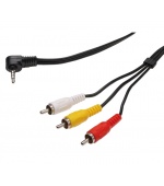 PremiumCord Video + Audio kabel, stereo 3.5mm 4 pinový - 3x CINCH RCA stíněný, M/M, 1,5m