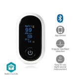 Nedis BTHOX10WT- SmartLife Pulzní Oxymetr| Bluetooth | OLED Displej | Saturace kyslíkem (SpO2) / Vysoce přesný senzor |