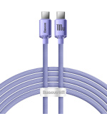 Baseus CAJY000705 Crystal Shine Series Datový Kabel USB-C - USB-C 100W 2m Purple