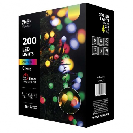 Vánoční řetěz 200LED-kuličky,20m,MULTICOLOR+časova