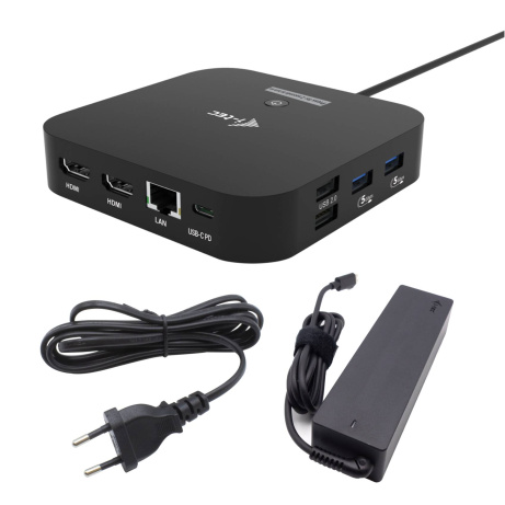 i-tec USB-C Dual HDMI Docking Station with Power Delivery 100W + i-tec Universal Charger 100W