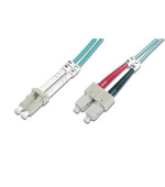 Digitus Fiber Optic Patch Cord, LC to SC Multimode 50/125 µ, Duplex Length 2m, Class OM3