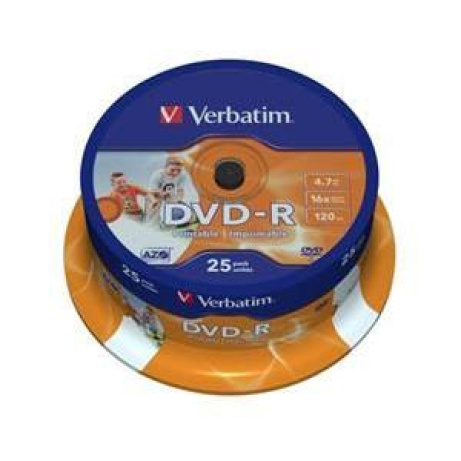 VERBATIM DVD-R AZO 4,7GB, 16x, printable, spindle 25 ks
