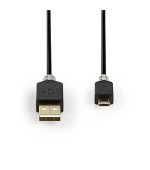 Nedis CCBW60500AT20 - USB 2.0 kabel | A Zástrčka - Micro B Zástrčka | 2 m | Antracit