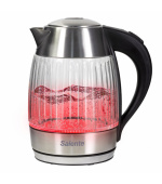 Salente StripeGlass, rychlovarná konvice 1,8 l, nerez/skleněná, červené podsvícení