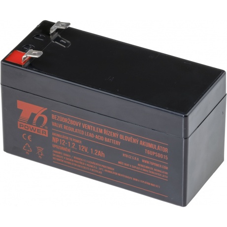 Akumulátor T6 Power NP12-1.2, 12V, 1,2Ah, F1