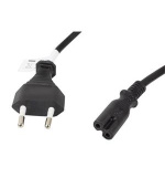 LANBERG CEE 7/16 na IEC 320 C7 EURO (RADIO) POWER CORD 3M VDE černý