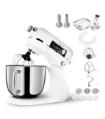 Salente DigiChef+, kuchyňský robot, mísa 6 litrů, celokovový, masomlýnek, digitální displej, bílý