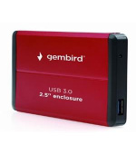 GEMBIRD Externí box pro 2.5" zařízení, USB 3.0, SATA, červený