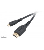AKASA - mikro HDMI na HDMI kabel s Ethernet 1,5 m