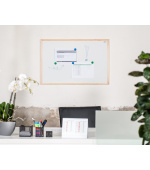 Magnetická tabule AVELI 90x120 cm, dřevěný rám