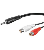 PremiumCord Kabel Jack 3.5mm-2xCINCH M/F 1,5m