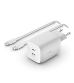 Belkin BOOST CHARGE™ Duální 65W USB-C Power Delivery GaN PPS nástěnná nabíječka + 2m USB-C na USB-C kabel, bílá