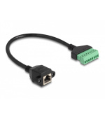 Delock Adaptér ze zásuvky kabelu RJ45 Cat.6 na svorkovnici, pro vestavbu, 30 cm, dvoudílný