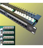 OPTIX UTP Patch panel 24 port Cat.5E Black L type