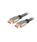 LANBERG Ultra High Speed HDMI 2.1 kabel, 48 Gbps, 8K@60Hz, 5K@120Hz, délka 0,5m, černý, zlacené konektory
