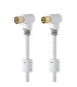 Nedis CSBW40010WT50 - Koaxiální Kabel 100 dB | IEC (Koaxiální) Úhlová Zástrčka - IEC (Koaxiální) Úhlová Zástrčka | 5 m | Bílá barv