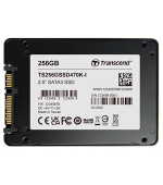 TRANSCEND SSD470K-I 256GB Industrial (3K P/E) SSD disk 2.5" SATA3, 3D TLC, Aluminium case, 560MB/s R, 520 MB/W, černý