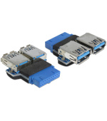 Delock Adapter USB 3.0 pin konektor samice > 2 x USB 3.0 samice – vedle sebe