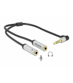 Delock Adaptér sluchátek z 1x3,5 mm 4pinového stereofonního zástrčkového konektoru na 2x3,5mm 3pinový stereofonní konekt