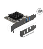 Delock Karta PCI Express x4 na 1 x USB 20 Gbps USB Type-C™ + 2 x USB 10 Gbps Typ-A - Low Profile Form Factor