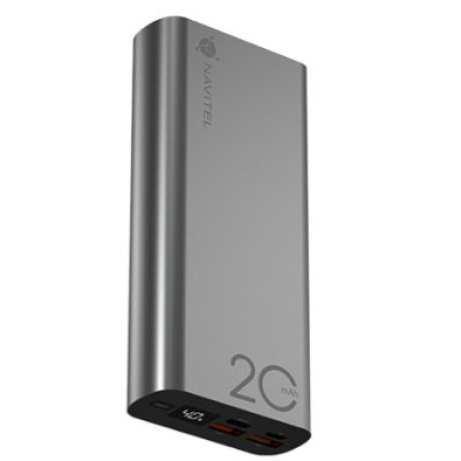Powerbanka NAVITEL PWR20 AL stříbrná s kapacitou 20000 mAh