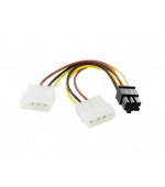 4World Napájecí kabel Molex/BTX 2xHDD/1x6pin 15cm