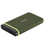 Transcend ESD380C 1TB USB 3.2 Gen 2x2 (USB-C) Externí Anti-Shock SSD disk (3D TLC), 2000MB/R, 2000MB/W, armádní zelená