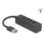 Delock 4 portový USB Hub, USB 5 Gbps, se 4 x zásuvkovými porty USB Typ-A, černý