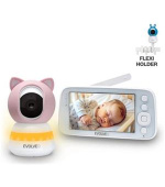 EVOLVEO Baby Monitor N5 - Set videochůvičky s 360° dohledem, obousměrnou komunikací a ukolébavkami, růžová