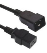 PremiumCord Kabel síťový prodlužovací 230V 16A 1,5m, konektory IEC 320 C19 - IEC 320 C20